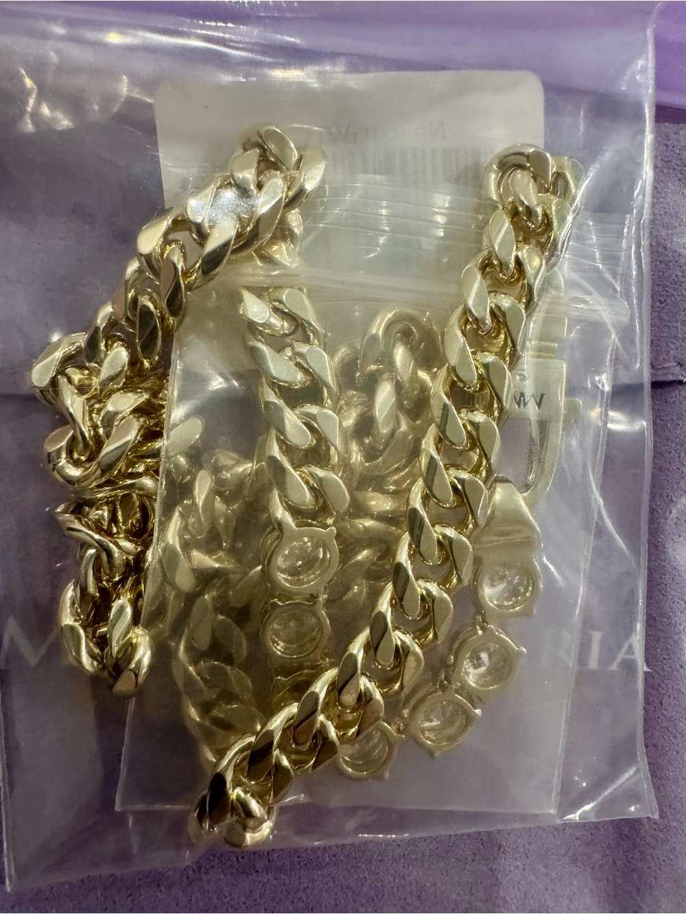 NEW Melinda Maria Gold Chain Necklace with Simulated Diamond Accents 16” - Picture 10 of 11